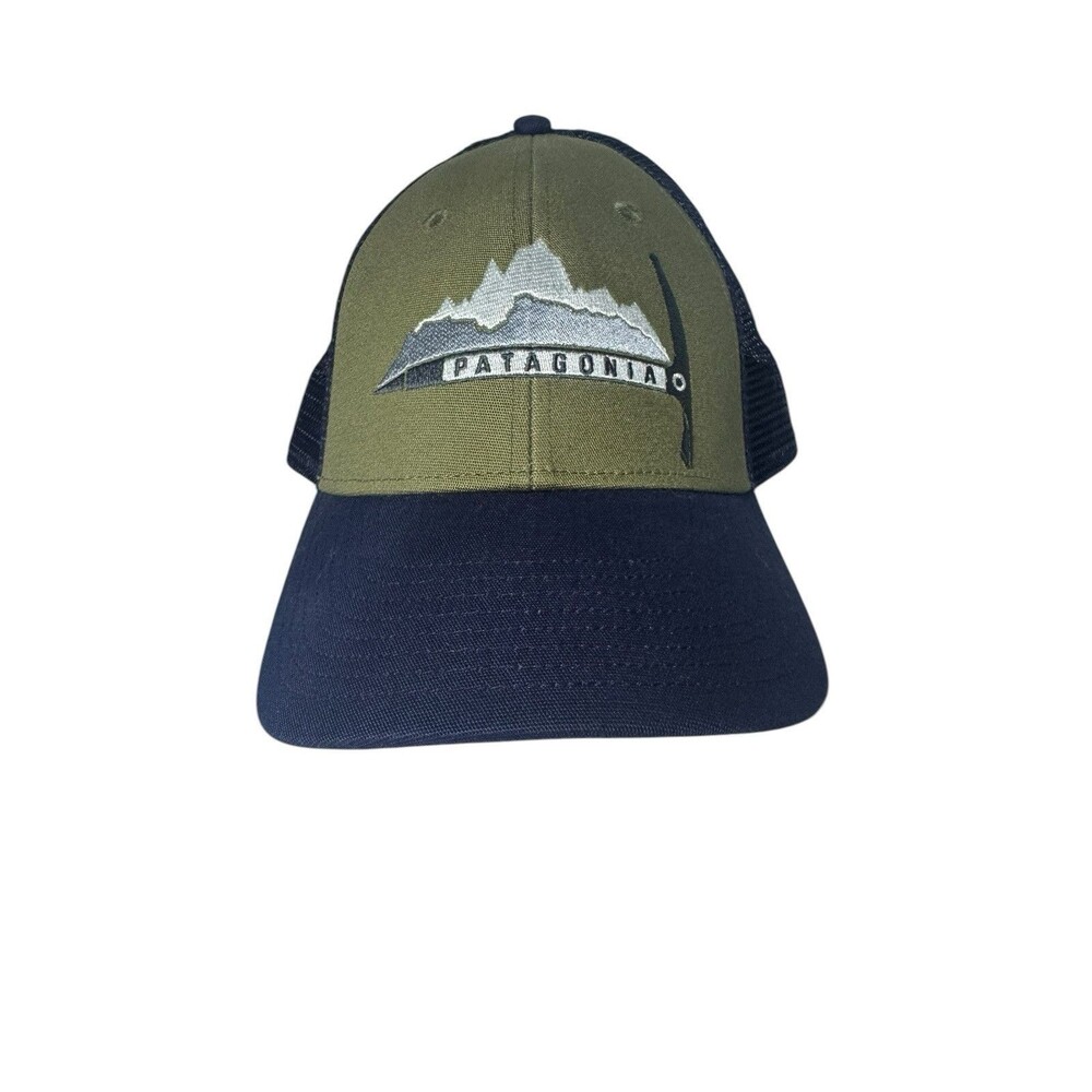 Patagonia Miner Ice Pick Axe Mountain Peak Trucker Mesh Snapback Hat- HTF- EUC